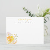 Carte De Remerciements Remerciement de Fête de Fiançailles Floral Jaune B (Debout devant)