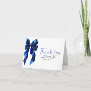 Carte De Remerciements Remerciement de Fête de Mariage au Ruban Bleu Mari
