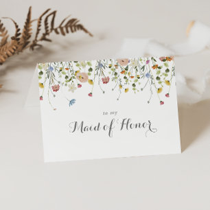 Carte De Remerciements Remerciement de fête de mariage de fleur sauvage d