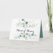 Carte De Remerciements Remerciement de fête de mariage rustique Eucalyptu (Devant)