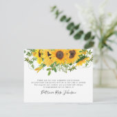 Carte De Remerciements Remerciement de funérailles au tournesol rustique (Debout devant)