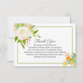 Carte De Remerciements Remerciement de Funérailles Florales Élégantes (Devant)