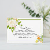 Carte De Remerciements Remerciement de Funérailles Florales Élégantes (Debout devant)