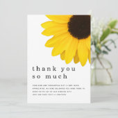 Carte De Remerciements Remerciement de jeunes mariés pour tournesol jaune (Debout devant)