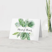 Carte De Remerciements Remerciement de la fête de mariage tropicale de de (Devant)