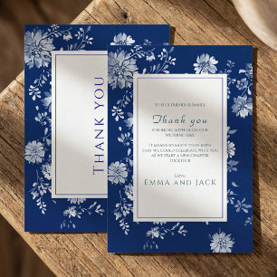 Carte De Remerciements Remerciement de mariage à la chinoiserie florale b
