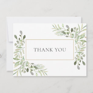 Carte De Remerciements Remerciement de mariage à la verdure d'eucalyptus
