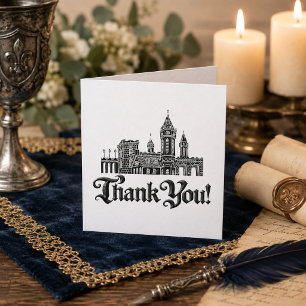 Carte De Remerciements Remerciement de mariage au château de fantasy de l