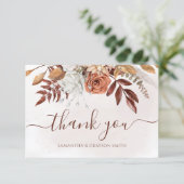 Carte De Remerciements Remerciement de mariage automnal Bohème floral en (Debout devant)