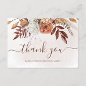 Carte De Remerciements Remerciement de mariage automnal Bohème floral en (Devant)