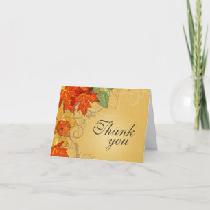 Carte De Remerciements Remerciement de mariage aux feuilles d'automne en
