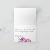 Carte De Remerciements Remerciement de mariage aux pivoines violettes pru (Intérieur)