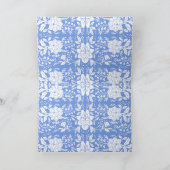 Carte De Remerciements Remerciement de mariage avec motif floral bleu en (Intérieur)