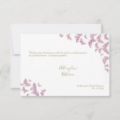 Carte De Remerciements Remerciement de Mariage Bohème Chic Papillon Viole (Dos)