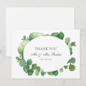 Carte De Remerciements Remerciement de mariage Bohème Eucalyptus (Devant / Derrière)