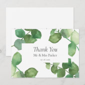 Carte De Remerciements Remerciement de mariage Bohème Eucalyptus (Devant / Derrière)