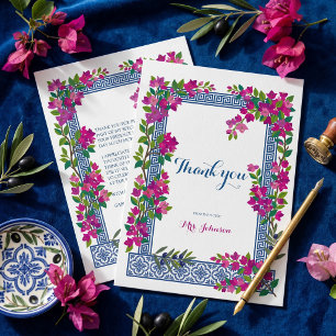 Carte De Remerciements Remerciement de mariage Bouganvillea Méditerranéen