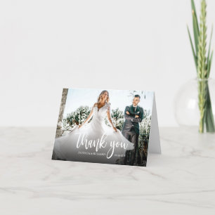 Carte De Remerciements Remerciement de mariage calligraphie élégante phot