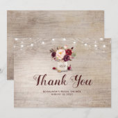 Carte De Remerciements Remerciement de mariage dans un pot Mason floral B (Devant / Derrière)