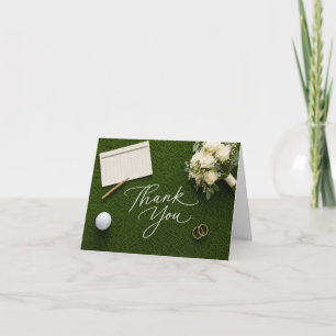 Carte De Remerciements Remerciement de mariage de golf écrit à la main su