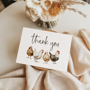 Carte De Remerciements Remerciement de mariage de poulet de ferme de camp