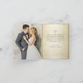 Carte De Remerciements Remerciement de mariage élégant avec photo et écri (Intérieur)