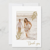 Carte De Remerciements Remerciement de mariage élégant avec photo sur feu (Devant)