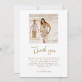 Carte De Remerciements Remerciement de mariage élégant avec photo sur feu (Dos)