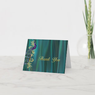 Carte De Remerciements Remerciement de mariage élégant en satin de teinte