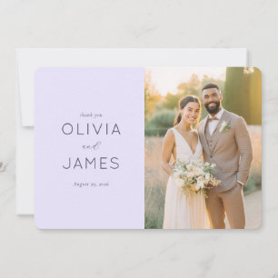 Carte De Remerciements Remerciement de mariage élégant lavande