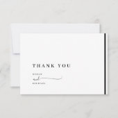 Carte De Remerciements Remerciement de mariage élégant noir et blanc clas (Devant)