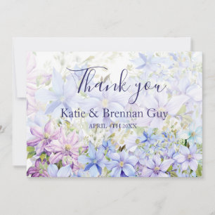 Carte De Remerciements Remerciement de mariage élégant Pervenche