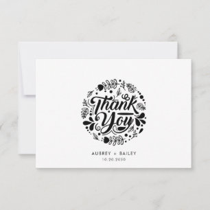Carte De Remerciements Remerciement de mariage en calligraphie personnali