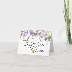 Carte De Remerciements Remerciement de MARIAGE Fleur de lilas à l'aquarel