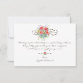 Carte De Remerciements Remerciement de mariage Fleurs sauvages aquarelle (Dos)