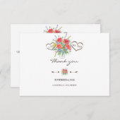 Carte De Remerciements Remerciement de mariage Fleurs sauvages aquarelle (Devant / Derrière)