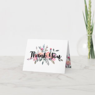 Carte De Remerciements Remerciement de mariage floral chic pivoine aquare