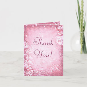 Carte De Remerciements Remerciement de mariage floral rose antique vintag