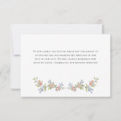 Carte De Remerciements Remerciement de mariage floral rose pastel de grâc (Dos)