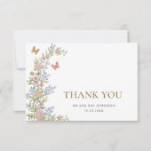 Carte De Remerciements Remerciement de mariage floral rose pastel grâce o (Devant)