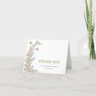 Carte De Remerciements Remerciement de mariage floral rose pastel grâce o