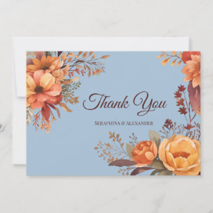 Carte De Remerciements Remerciement de mariage floral rustique aquarelle