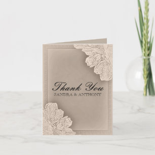 Carte De Remerciements Remerciement de mariage floral rustique en relief