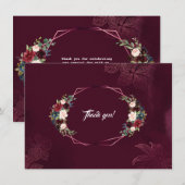 Carte De Remerciements Remerciement de mariage géométrique floral de Bour (Devant / Derrière)