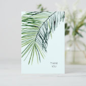 Carte De Remerciements Remerciement de mariage glace bleue palmier tropic (Debout devant)
