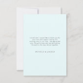 Carte De Remerciements Remerciement de mariage glace bleue palmier tropic (Dos)