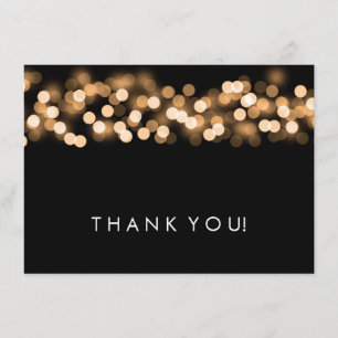 Carte De Remerciements Remerciement de mariage Gold Hollywood Glam
