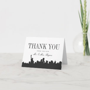Carte De Remerciements Remerciement de mariage minimal à New York