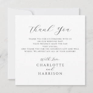 Carte De Remerciements Remerciement de mariage minimaliste