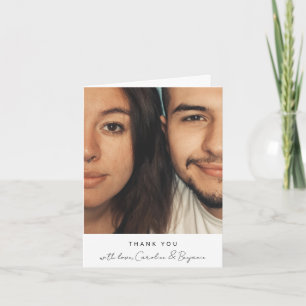 Carte De Remerciements Remerciement de mariage minimaliste avec photo com